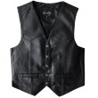 画像1: スカリー スナップフロント ラムレザー ベスト（ブラック）/Scully Lamb Leather Vest(Black)