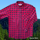 画像: フランネルシャツ（レッドプラッド・長袖）M/Flannel Shirt(Red Plaid)