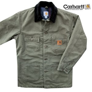 画像: カーハート サンドストーン ブランケットラインド チョアー コート（C02 アーミーグリーン）/Carhartt Blanket Lined Sandstone Chore Coat(Army Green)