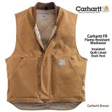 画像: カーハート ベスト フレームレジスタント ダックベスト（プレミアム13オンス INDURA ウルトラ コットンダック・カーハートブラウン）/Carhartt Vest