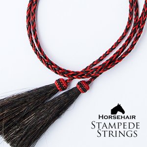 画像: ホースヘアー 馬毛 スタンピード ストリングス レッド・ブラック（ハット用あごひも）/Horse Hair Stampede Strings