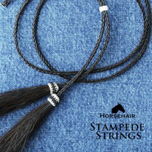 画像: ハット用 あご紐 馬の毛 ホースヘアー スタンピード ストリングス ブラック/Horse Hair Stampede Strings(Black)