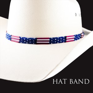 画像: アメリカンフラッグ ビーズ ハット バンド（レッド・ホワイト・ブルー）/Hat Band