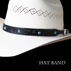 画像: レザー ハット バンド（クラフトブラック・ターコイズ）/Leather Hat Band(Black/Turquoise)