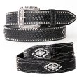 画像1: アリアット ウエスタン ベルト ハンドクラフト ブラックレザー &シルバー アズテックコンチョ/Ariat Western Leather Belt(Black/Silver)