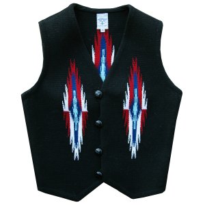 画像: オルテガ チマヨ ベスト 36・100%ウール手織り/CHIMAYO ORTEGA'S HAND WOVEN 100% ALL WOOL VEST