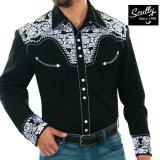 画像: スカリー ウエスタン 刺繍 シャツ（長袖/ブラック・ホワイト）/Scully Long Sleeve Embroidered Western Shirt(Men's)