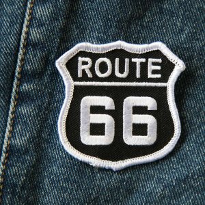 画像: ワッペン ルート66 ブラック・シルバー/Patch Route 66