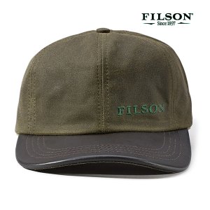 画像: フィルソン ティンクロス レザー キャップ（オッターグリーン）/Filson Tin Cloth Leather Cap(Otter Green)