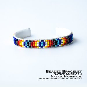 画像: ナバホ ビーズ ブレスレット ビーズワーク バングル・ ハンドメイド インディアンジュエリー/Native American Navajo Beaded Bracelet