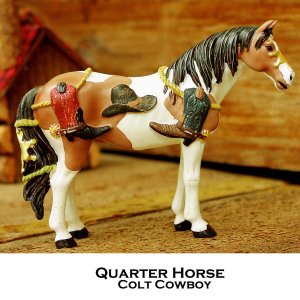 画像: ペインテッド ホース  馬の置物 アメリカン クォーターホース コルトカウボーイ・カウボーイブーツ＆ハット/Painted Horse American Quarter Horse Colt Cowboy