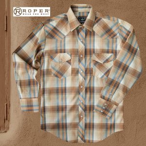画像: ローパー ウエスタンシャツ サウスウエスト ブラウン（長袖）/Roper Long Sleeve Western Shirt(Brown)