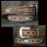 画像: ホースヘアー レザーベルト（ブラウン）/Horse Hair Leather Belt(Brown)