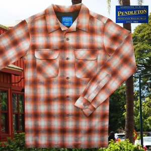 画像: ペンドルトン ウールシャツ フィッテッド ボードシャツ オレンジ・ラスト 細身仕様 XS・S/Pendleton Fitted Board Shirt(Orange Rust Ombre)
