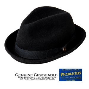 画像: ペンドルトン ロールアップ クラッシャブル スティンジー ブリム ハット（ブラック）L/Pendleton Stingy Brim Hat(Black)