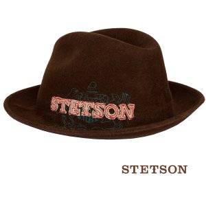画像: ステットソン ロゴ フェドラ ハット（ブラウン）/Stetson Logo Felt Hat(Brown) 
