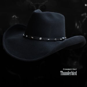 画像: ブルハイド プレミアムウール カウボーイ ハット サンダーバード（スター・ブラック）/Bullhide Premium Wool Cowboy Hat Thunderbird(Black)