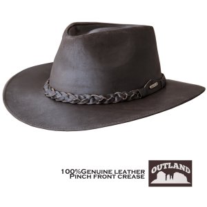 画像: アウトランド レザー アウトバック ハット（ブラウン）/Outland Leather Outback Hat(Dark Brown) 