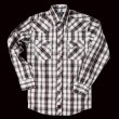 画像1: パンハンドルスリム スナップフロント サドルステッチ ウエスタン シャツ（ブラウン・ホワイト）M/Panhandle Slim Saddle-Stitch Plaid Western Shirt(Brown/White)