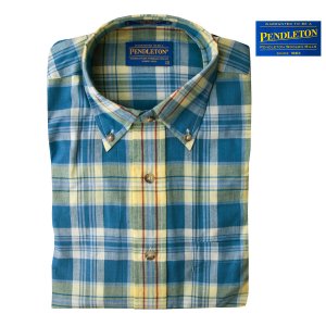 画像: ペンドルトン オーシャンサイド シャツ ブルー・イエロー（長袖）S/Pendleton Long Sleeve Button-Down Shirt