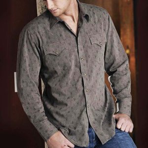 画像: パンハンドルスリム ブルックス＆ダン コレクション ウエスタンシャツ・ブラウン（長袖）大きいサイズ M,L,XL/Brooks&Dunn By Panhandle Slim Long Sleeve Western Shirt(Brown)