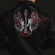 画像1: ギター 刺繍 ウエスタンシャツ ブラック（長袖）/Roper Old West Embroidered Guitar Shirt(Black)