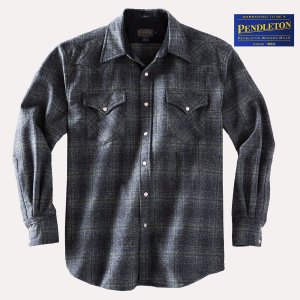 画像: ペンドルトン ウエスタンシャツ（オックスフォードグレー・セージ）S/Pendleton Western Shirt(Oxford Grey/Sage Ombre)