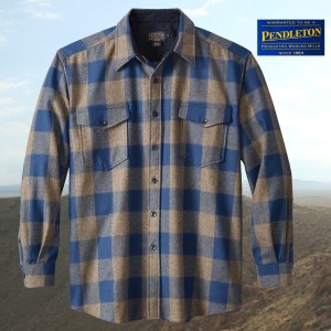 画像: ペンドルトン ピュアーヴァ－ジンウール ガイドシャツ（ブルー・トープチェック）S/Pendleton Guide Shirt (Blue/Taupe Check)
