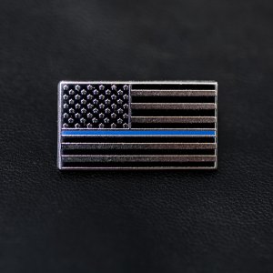 画像: 星条旗 ポリス ブルーライン ピンバッジ/Pin U.S.A Flag