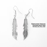 画像: インディアンジュエリー ナバホ族 フェザー ピアス/Native American Navajo Sterling Silver Feather Earrings