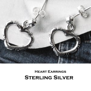 画像: ハート ピアス 925 スターリング シルバー/Sterling Silver Heart Earrings