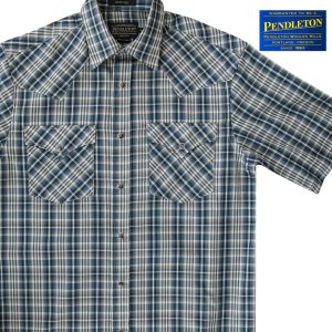 画像: ペンドルトン 半袖 ウエスタン シャツ ブルー・クリーム/Pendleton Shortsleeve Western Shirt