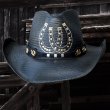 画像2: ブルハイド 蹄鉄 ホースシュー ウエスタンストローハット（ブラック）/Bullhide Western Straw Hat Horseshoe(Black)