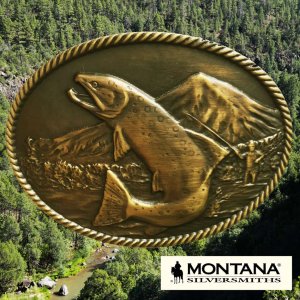 画像: モンタナシルバースミス ベルト バックル ワイルド トラウト/Montana Silversmiths Belt Buckle