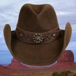 画像: アンティーク スター ウール カウボーイ ハット（ブラウン）/Wool Cowboy Hat(Brown)