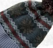 画像2: ペンドルトン ニット帽 ニットキャップ スノー（ブラウン・ライトブラウン）/Pendleton Cap With Pom Pom(Charcoal Fair Isle)