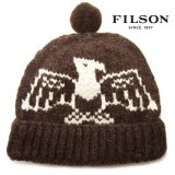 画像: フィルソン バージンウール ハンドメイド イーグル ビーニー・ニットキャップ（ブラウン・アイボリー）/Filson Handmade Eagle Beanie(Ivory/Brown)