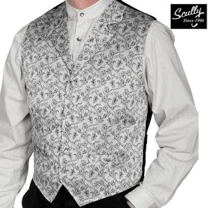 画像: スカリー オールドウエスト ベスト（ワイルドヴァイン・ライトグレー）/Scully Old West Vest (Wild Vine/Taupe)