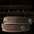 画像5: ノコナ ウエスタンスターコンチョ フローラル レザーベルト（ブラック）/Nocona Western Belt(Black)