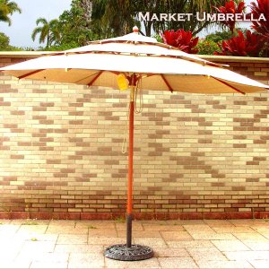 画像: マーケット アンブレラ 大型 ガーデン パラソル＆大型 安定 アンブレラ ベース セット/Market Umbrella&Base Set