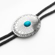 画像1: ウエスタン ボロタイ シルバーオーバル・ターコイズ/Western Bolo Tie