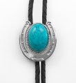 画像2: ウエスタン ボロタイ ホースシュー・ターコイズ/Western Bolo Tie(Horseshoe/Turquoise) 