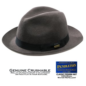 画像: ペンドルトン クラシック フェドラ ハット(ダークグレー)L/Pendleton Classic Fedora Hat Dark Grey