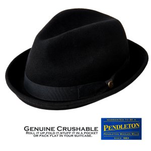 画像: ペンドルトン ロールアップ クラッシャブル スティンジー ブリム ハット（ブラック）L/Pendleton Stingy Brim Hat(Black)