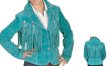 画像2: スカリー ビーズ&コンチョ スタッズ フリンジ レザー ジャケット（ターコイズ）S/Scully Beaded Fringe Leather Jacket Turquoise(Women's)