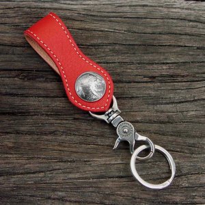 画像: ファニー 5￠ループキーホルダー（ディアスキン レッド/インディアン）/Funny 5￠Loop Key Holder(Deerskin Red)
