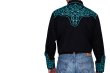画像4: スカリー ウエスタン 刺繍 シャツ（長袖/ブラック・スクロールターコイズ）S/Scully Long Sleeve Embroidered Western Shirt(Men's)