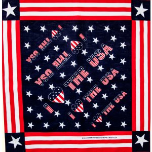 画像: ハバハンク バンダナ アイ❤ラブ U.S.A アメリカ国旗 星条旗 ★スター ❤ハート/HAV-A-HANK Bandana I LOVE THE U.S.A