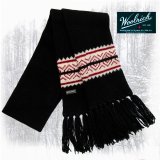 画像: ウールリッチ フェアアイル マフラー（ブラック・ホワイト・レッド）/Woolroch Fairisle Muffler(Women's)