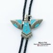 画像1: ボロタイ サンダーバード（アンテイークシルバー・ターコイズ）/Western Bolo Tie Native Thunderbird